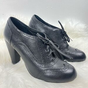 Jeffrey Campbell | Oxford heel bootie 37 (7 US) front lace up,black 3 1/…